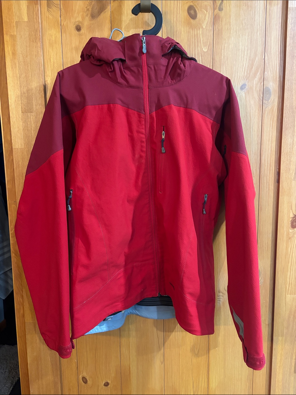Patagonia Red Women's Hooded Jacket With Gray Lining